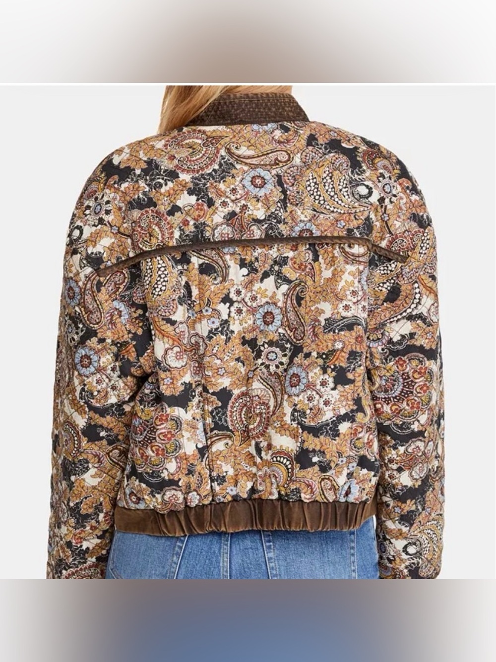 NWOT Free People ‘Great Escape’ Paisley Quilted Jacket- small - Picture 3 of 10